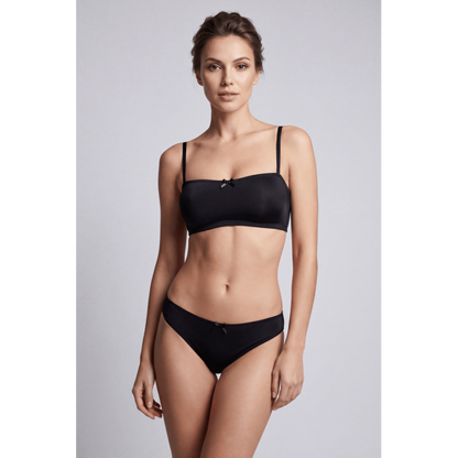 Culotte noire en dentelle avec nœud en satin – Be Lily Panties – vue 7