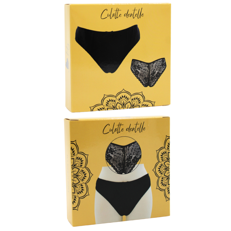 Culotte noire en dentelle avec nœud en satin – Be Lily Panties – vue 5