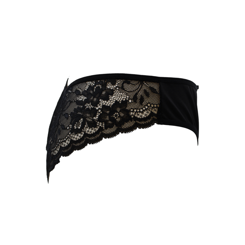 Culotte noire en dentelle avec nœud en satin – Be Lily Panties – vue 3