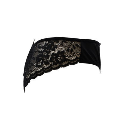 Culotte noire en dentelle avec nœud en satin – Be Lily Panties – vue 3