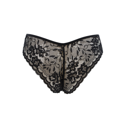 Culotte noire en dentelle avec nœud en satin – Be Lily Panties – vue 2