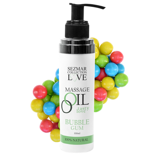 Huile de massage comestible bubble gum 100ml 100% naturelle Sezmar
