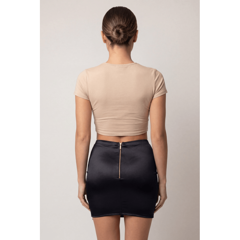 Jupe courte noire Elena fendue sur le côté – Be lily Mode