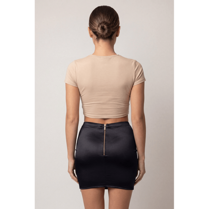 Jupe courte noire Elena fendue sur le côté – Be lily Mode