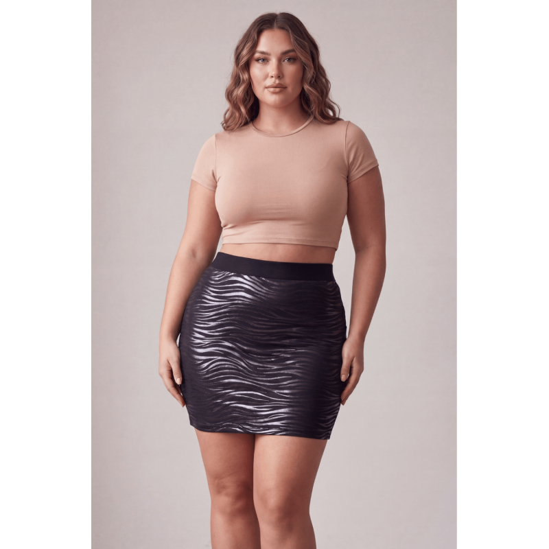 Jupe longue noire imprimé zébré Emma – Be lily Mode