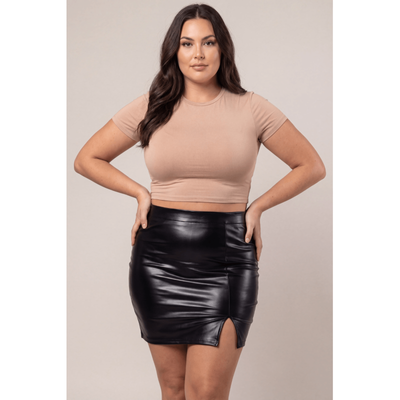 Jupe sexy longue noire wetlook Inaya Be lily Mode