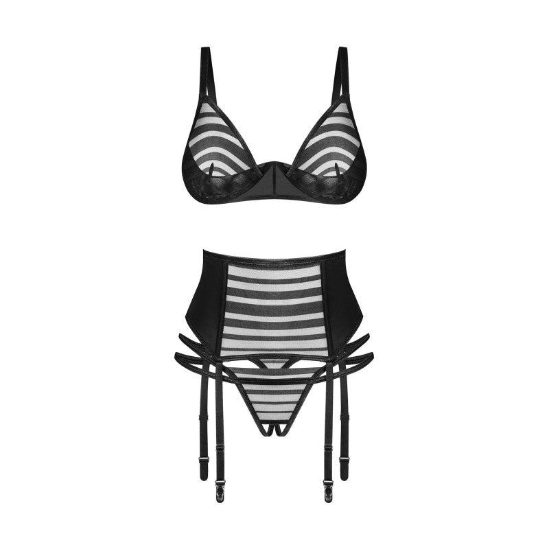 Lune Bellis ensemble ouvert 3 pièces – Noir – Obsessive