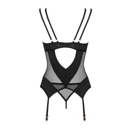 Guêpière Nesari corset et string - Noir – Obsessive