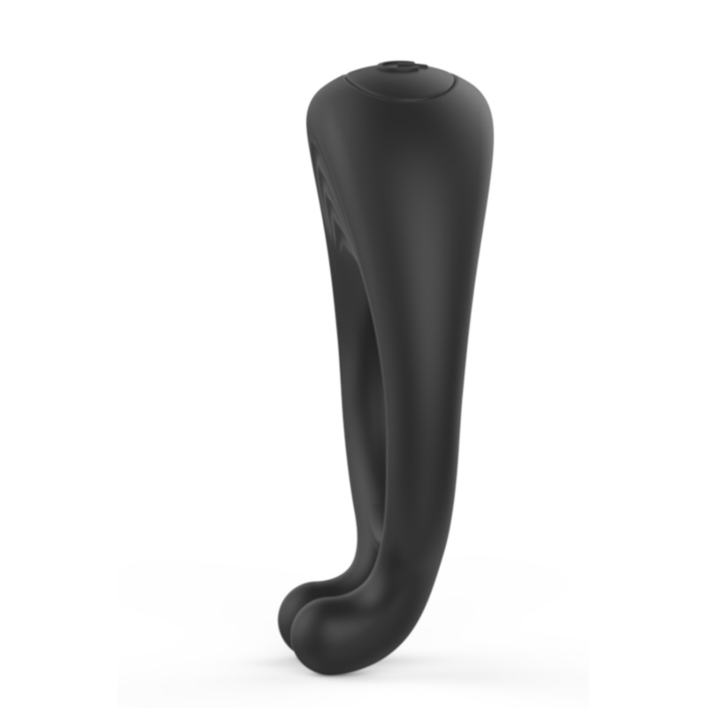 OCTAVE, Cockring Noir dans un silicone médical doux avec 1 mode de vibration – Coeur Ardent