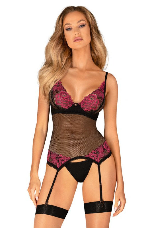 guêpière Rosenty et string Noir Obsessive