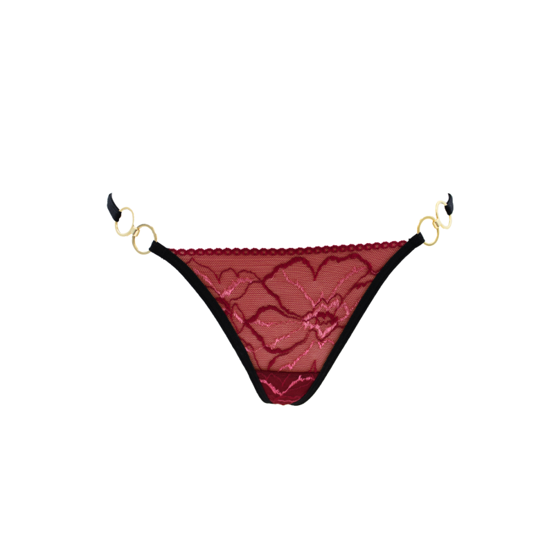 String bordeaux avec anneaux détachables – Be Lily Panties – vue 5