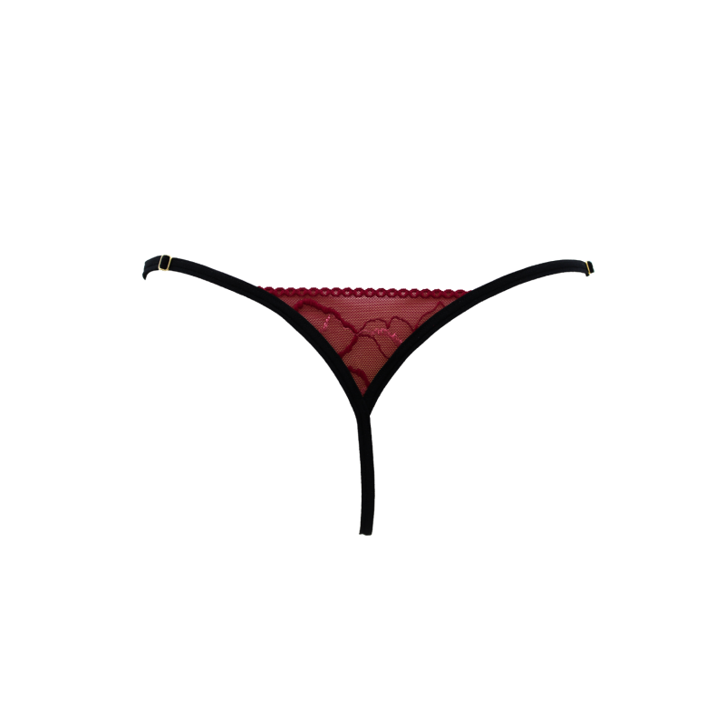 String bordeaux avec anneaux détachables – Be Lily Panties – vue 8